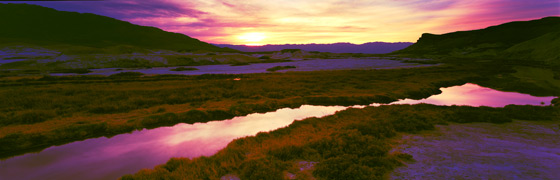 Panoramic Landscape Photography Golden Sky, Salt Creek, Death Valley